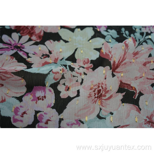 Polyester Chiffon GGT with Gold Lurex Clip Jacquard